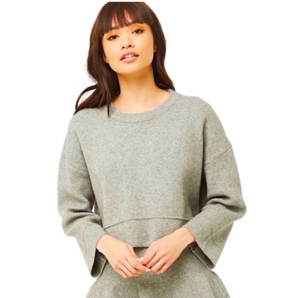 SHACI the label gray cropped sweater size M